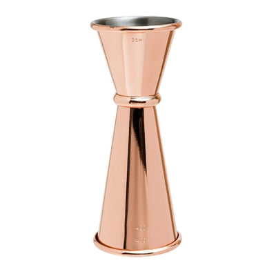 Beaumont Copper Plated Banded Jigger Measure 25/35/50ml - 3181