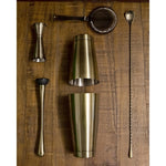 Beaumont Antique Brass Plated Banded Jigger 25/35/50ml - 3182