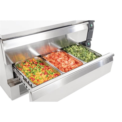 Polar U-Series Double Drawer Dual Temperature Counter Fridge Freezer 6xGN 1/1 - DA997