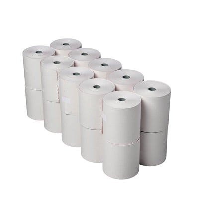Olympia Non-Thermal 2ply White and Pink Till Roll 76 x 71mm (20 Pack) - DK595