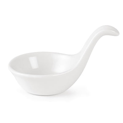 Olympia Whiteware Miniature Spoon Shape Dipping Bowls 60x95x55mm (12 Pack) - DK801