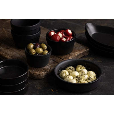 Olympia Mediterranean Stackable Dishes Black 102mm (6 Pack) - DK832