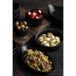 Olympia Mediterranean Oval Eared Dishes Black 204x118mm (6 Pack) - DK834
