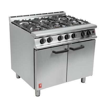 Falcon 6 Burner Dominator Plus Oven Range G3101 Natural Gas with Feet - DK940-N