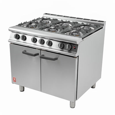 Falcon 6 Burner Dominator Plus Oven Range G3101 Propane Gas with Feet - DK940-P