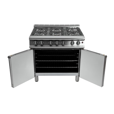Falcon 6 Burner Dominator Plus Oven Range G3101 Propane Gas with Feet - DK940-P