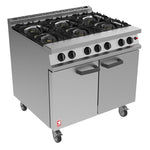 Falcon 6 Burner Dominator Plus Oven Range G3101 Propane Gas with Castors - DK941-P