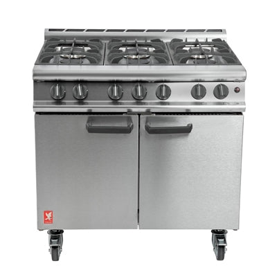 Falcon 6 Burner Dominator Plus Oven Range G3101 Propane Gas with Castors - DK941-P