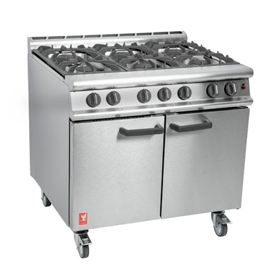 Falcon 6 Burner Dominator Plus Oven Range G3101 Propane Gas with Castors - DK941-P