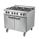 Falcon 6 Burner Dominator Plus Oven Range G3101 Propane Gas with Castors - DK941-P