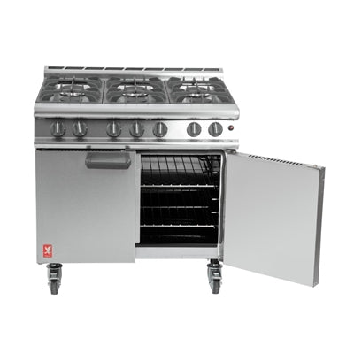 Falcon 6 Burner Dominator Plus Oven Range G3101 Propane Gas with Castors - DK941-P