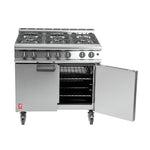 Falcon 6 Burner Dominator Plus Oven Range G3101 Propane Gas with Castors - DK941-P