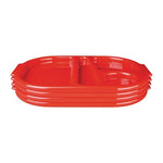 Olympia Kristallon PP Oval Compartment Food Tray Red 321mm (10 pack) - DL126