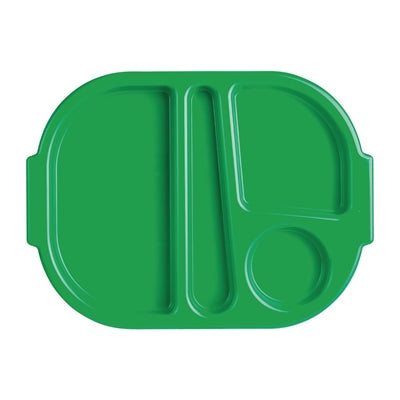 Olympia Kristallon PP Oval Compartment Food Tray Green 321mm (10 pack) - DL128