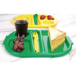 Olympia Kristallon PP Oval Compartment Food Tray Green 321mm (10 pack) - DL128