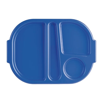 Olympia Kristallon PP Oval Compartment Food Tray Blue 321mm (10 pack) - DL129