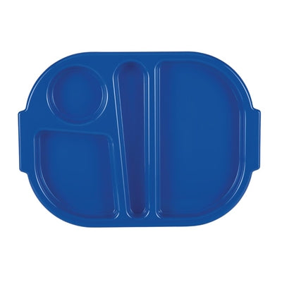 Olympia Kristallon PP Oval Compartment Food Tray Blue 321mm (10 pack) - DL129