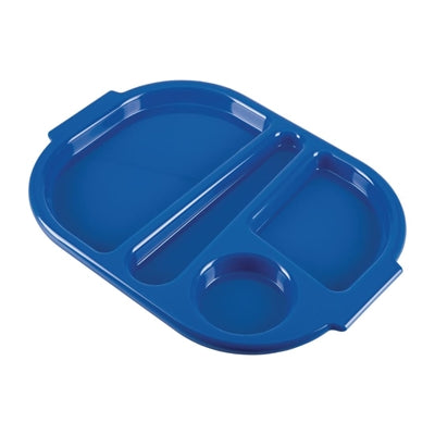Olympia Kristallon PP Oval Compartment Food Tray Blue 321mm (10 pack) - DL129