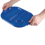 Olympia Kristallon PP Oval Compartment Food Tray Blue 321mm (10 pack) - DL129