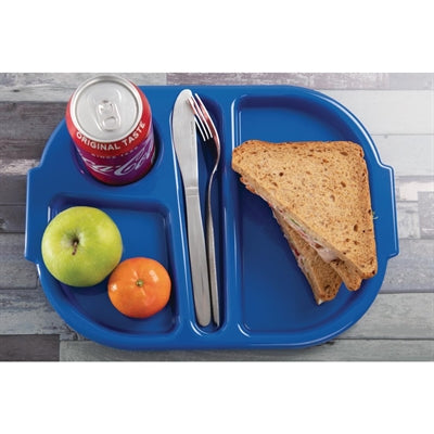 Olympia Kristallon PP Oval Compartment Food Tray Blue 321mm (10 pack) - DL129