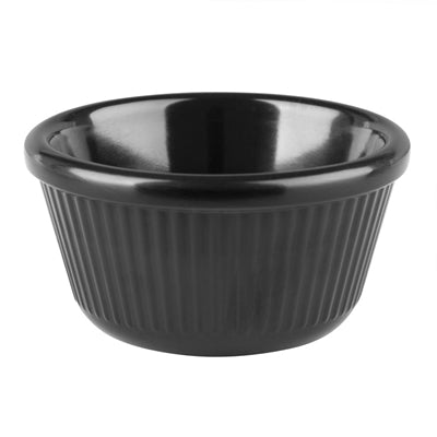 Olympia Kristallon Melamine Fluted Ramekins Black 70mm (12 Pack) - DM163