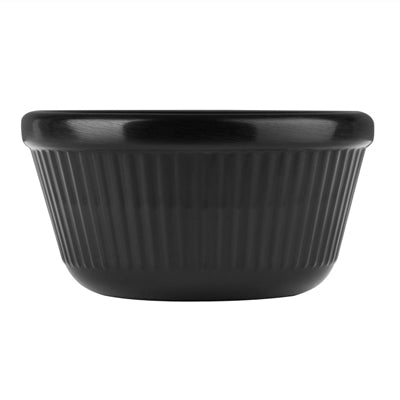 Olympia Kristallon Melamine Fluted Ramekins Black 70mm (12 Pack) - DM163