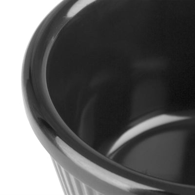 Olympia Kristallon Melamine Fluted Ramekins Black 70mm (12 Pack) - DM163