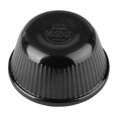 Olympia Kristallon Melamine Fluted Ramekins Black 70mm (12 Pack) - DM163