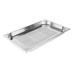 Vogue Stainless Steel Heavy Duty Perforated 1/1 Gastronorm Tray 40mm - DM972
