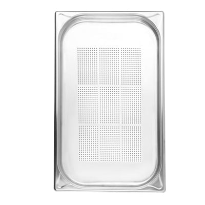 Vogue Stainless Steel Heavy Duty Perforated 1/1 Gastronorm Tray 40mm - DM972