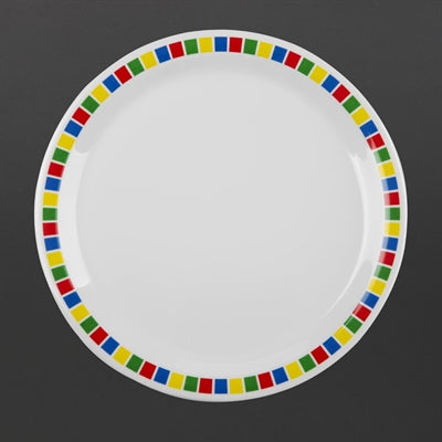 Olympia Kristallon Fairground Melamine Dinner Plates 230mm (12 Pack) - DP981