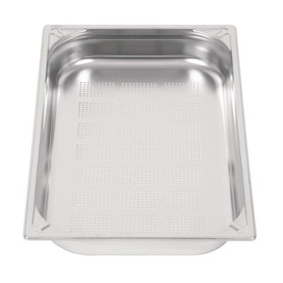 Vogue Heavy Duty Stainless Steel Perforated 1/1 Gastronorm Tray 65mm - DW461