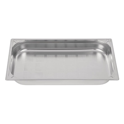 Vogue Heavy Duty Stainless Steel Perforated 1/1 Gastronorm Tray 65mm - DW461