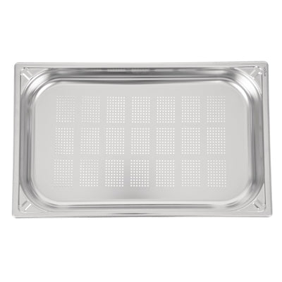 Vogue Heavy Duty Stainless Steel Perforated 1/1 Gastronorm Tray 65mm - DW461