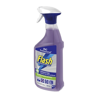 Flash Professional Disinfecting Cleaning Spray for Food Surfaces 750ml (6 Pack) - DX563