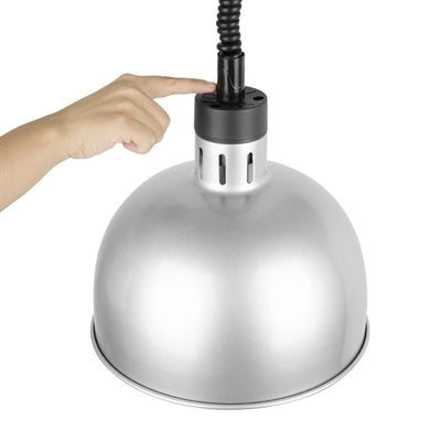 Buffalo Retractable Dome Heat Lamp Silver 2.5kW - DY461