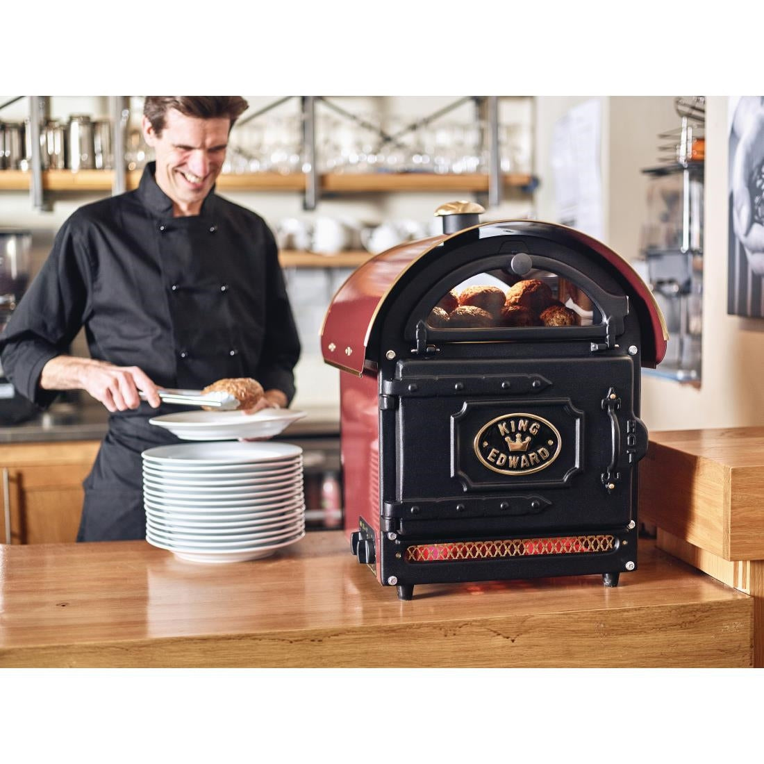 King Edward Potato Baker Small Claret PB1FV - F455-CL