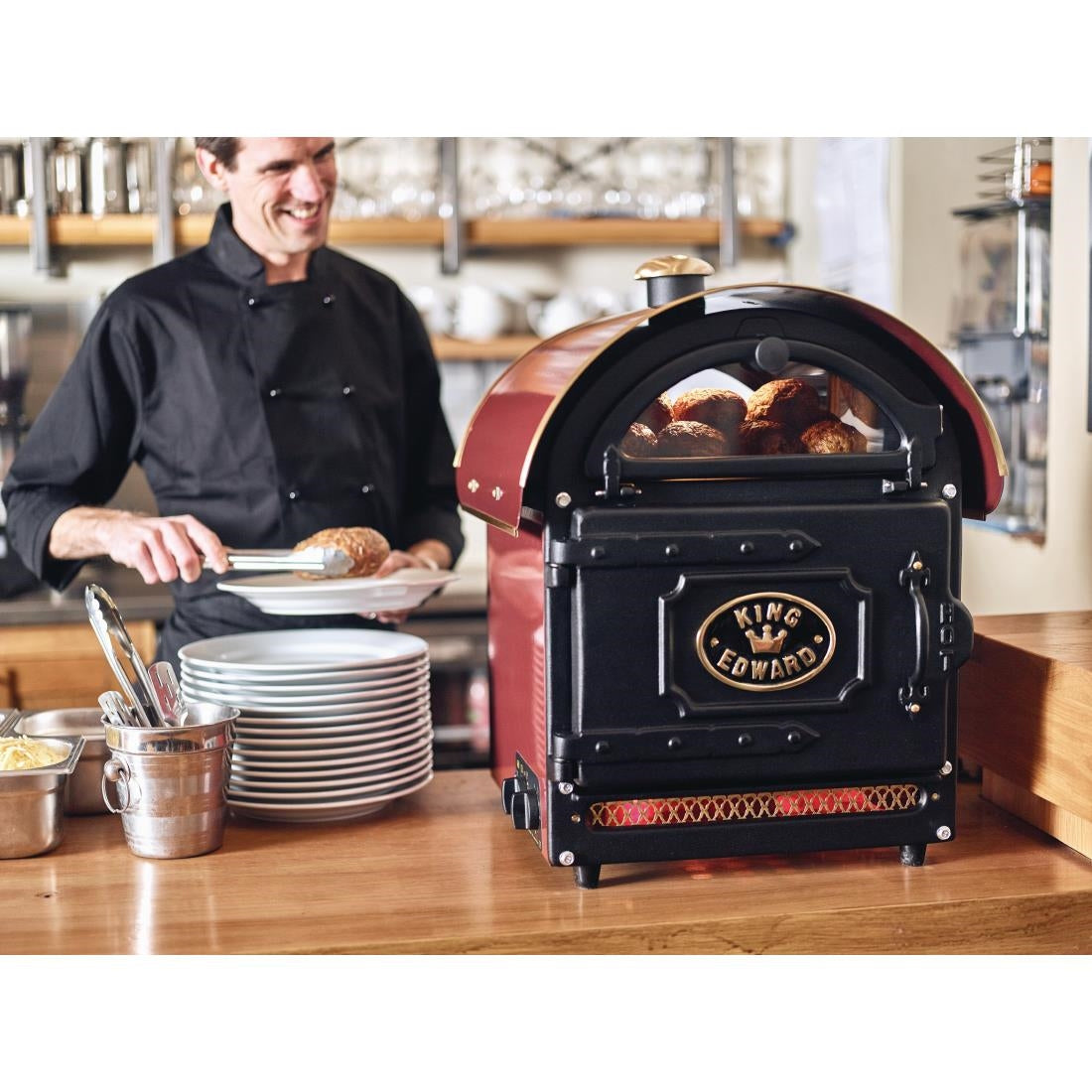 King Edward Potato Baker Small Claret PB1FV - F455-CL