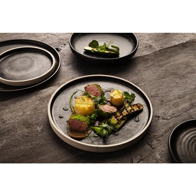 Olympia Canvas Flat Plates Delhi Black 180mm (6 Pack) - FA314