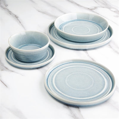 Olympia Cavolo Flat Round Bowls Ice Blue 143mm (6 Pack) - FB565