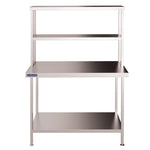 Vogue Stainless Steel Wall Prep Table Welded with Double Gantry 1500mm - FC458