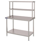 Vogue Stainless Steel Wall Prep Table Welded with Double Gantry 1500mm - FC458