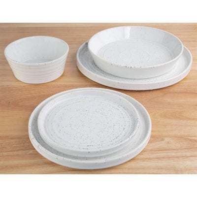 Olympia Cavolo Flat Round Plates White Speckle 270mm (4 Pack) - FD904