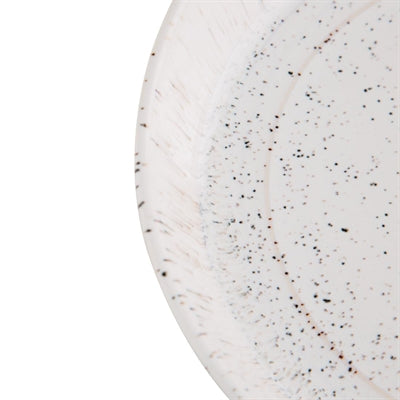 Olympia Cavolo Flat Round Bowls White Speckle 220mm (4 Pack) - FD901