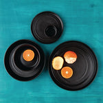 Olympia Cavolo Flat Round Plates Textured Black 220mm (6 Pack) - FD909