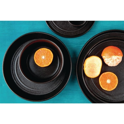 Olympia Cavolo Flat Round Plates Textured Black 270mm (4 Pack) - FD910