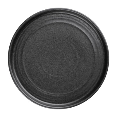 Olympia Cavolo Flat Round Plates Textured Black 180mm (6 Pack) - FD908