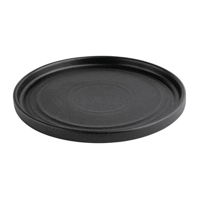 Olympia Cavolo Flat Round Plates Textured Black 180mm (6 Pack) - FD908