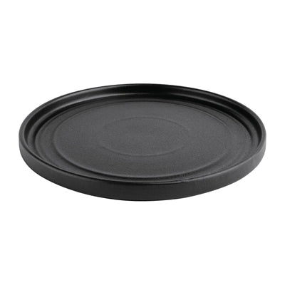 Olympia Cavolo Flat Round Plates Textured Black 220mm (6 Pack) - FD909