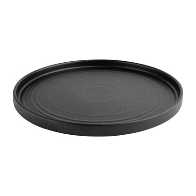 Olympia Cavolo Flat Round Plates Textured Black 270mm (4 Pack) - FD910